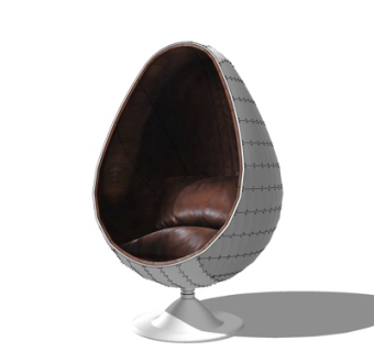 现代皮革休闲椅su模型