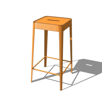 现代实木吧台椅su模型