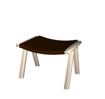 现代实木凳子su模型