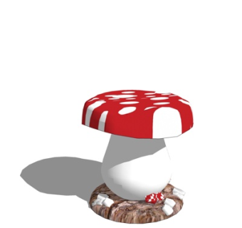 现代蘑菇雕塑景观小品su模型