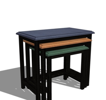 现代实木凳子组合su模型