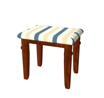 新中式实木凳子su模型