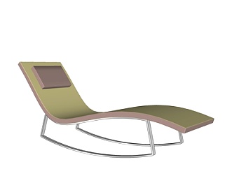 现代铁艺休闲躺椅su模型