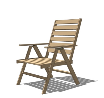 现代实木休闲椅su模型