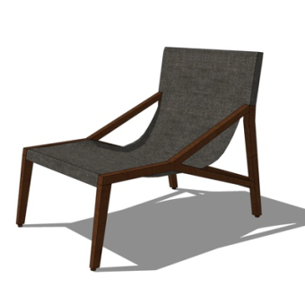 现代布艺休闲椅su模型