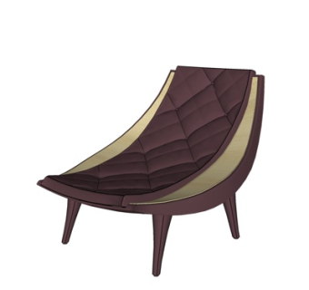 现代布艺休闲椅su模型