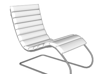 现代皮革休闲躺椅su模型