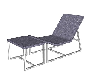 现代铁艺休闲躺椅su模型