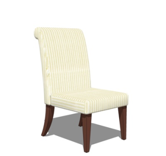 简欧布艺单椅su模型