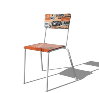 工业风铁艺单椅su模型