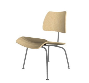 现代实木单椅su模型