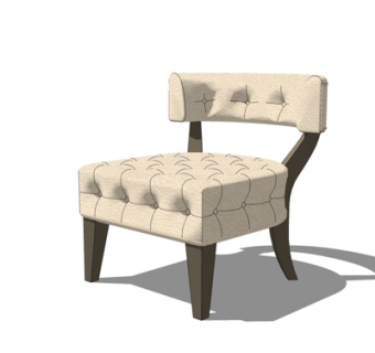 欧式布艺休闲椅su模型