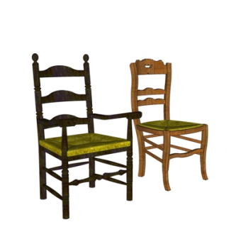 中式实木凳子su模型