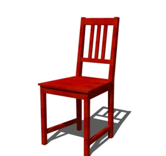 现代实木单椅su模型