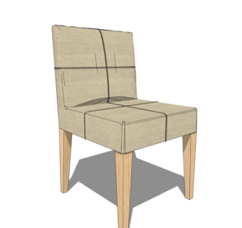 现代布艺单椅su模型