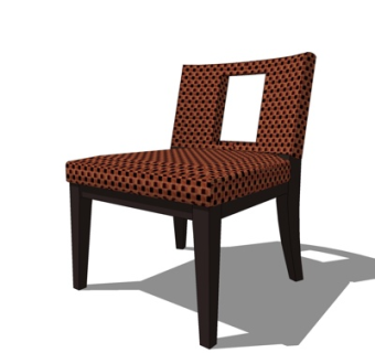 现代实木休闲椅su模型
