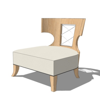现代布艺休闲椅su模型