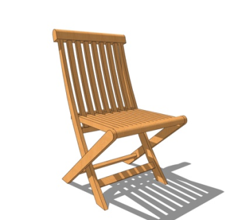 现代实木休闲椅su模型