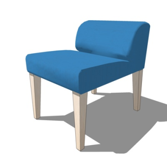 现代布艺休闲椅su模型