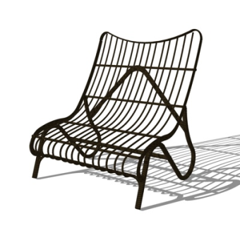 现代铁艺休闲椅su模型