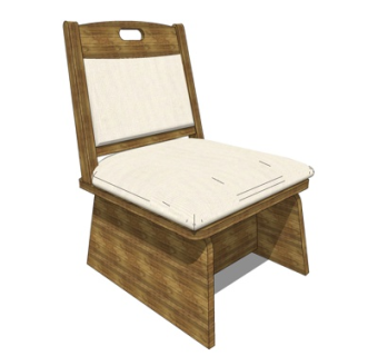 现代实木休闲椅su模型