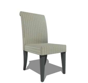 简欧布艺单椅su模型