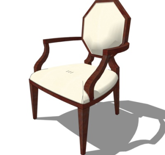 欧式实木单椅su模型