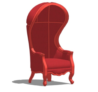 欧式高背休闲椅su模型