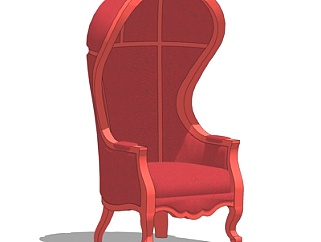 欧式高背休闲椅su模型