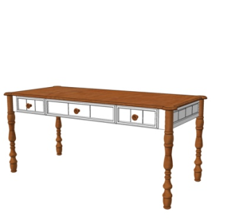 简欧书桌su模型