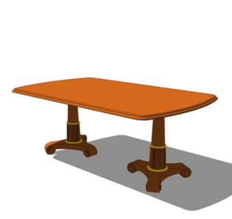 简欧餐桌su模型