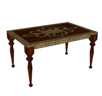 美式餐桌su模型