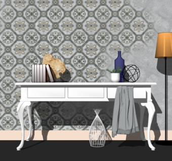 简欧书桌su模型