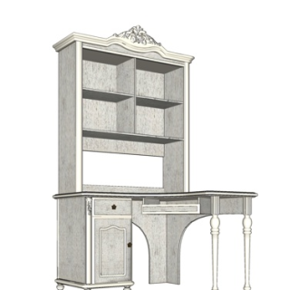 简欧书桌su模型