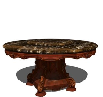 欧式餐桌su模型