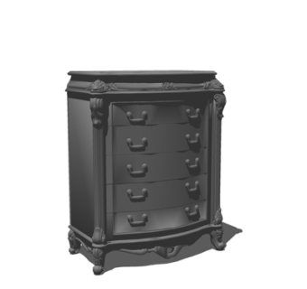 欧式斗柜su模型