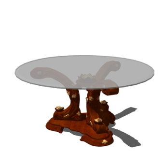 欧式餐桌su模型