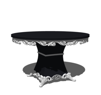 欧式餐桌su模型