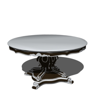 欧式餐桌su模型