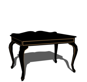 简欧书桌su模型