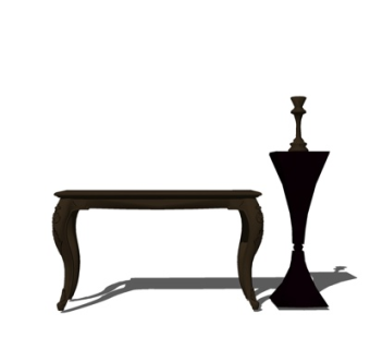 简欧餐桌su模型