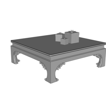 简欧茶几su模型