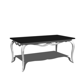 简欧餐桌su模型