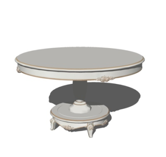 简欧餐桌su模型