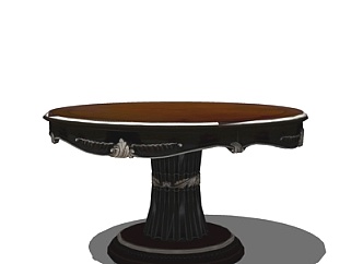 欧式餐桌su模型