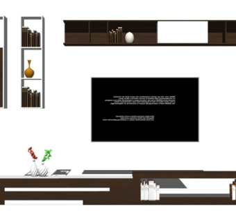 现代电视柜su模型