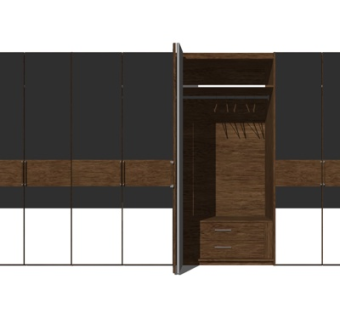 现代衣柜su模型