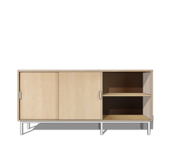 现代风边柜su模型