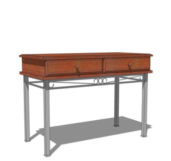 简欧书桌su模型