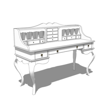 美式书桌su模型